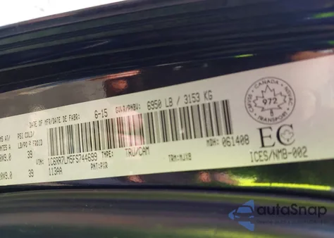 2015 Ram 1500 Slt z USA, uszkodzony, nr VIN 1C6RR7LM5FS744699